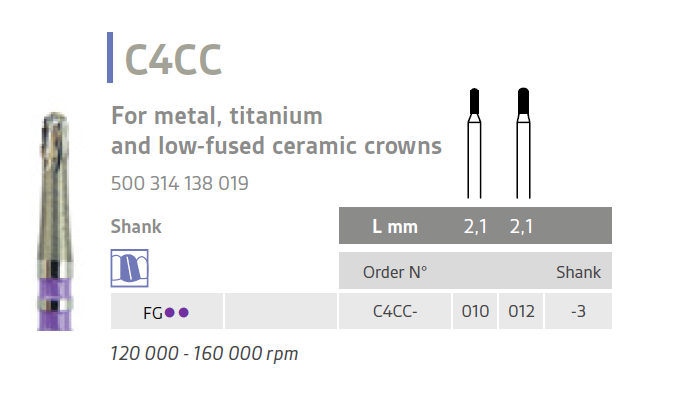 crown cutter carbide bur c4ccl